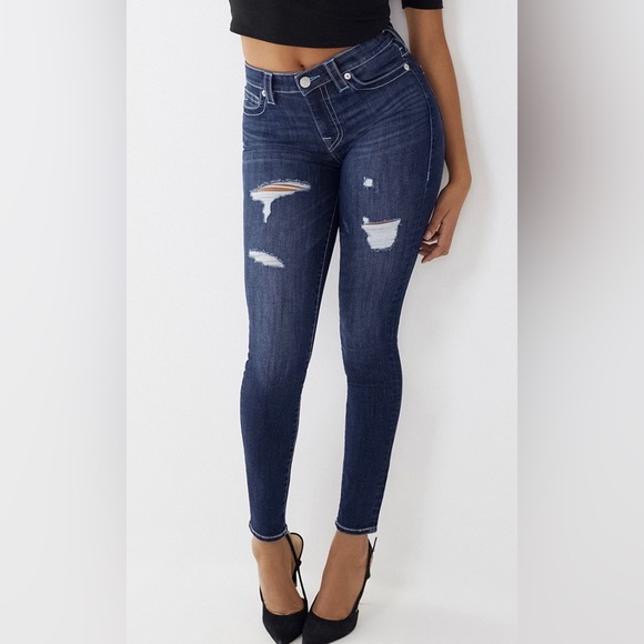 TRUE RELIGION. BNWT!! Size 31 (12) Halle Mid rise distressed skinny jeans - Picture 3 of 6